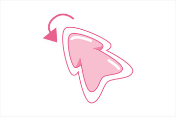 Mouse Arrow Flat Sticker Design