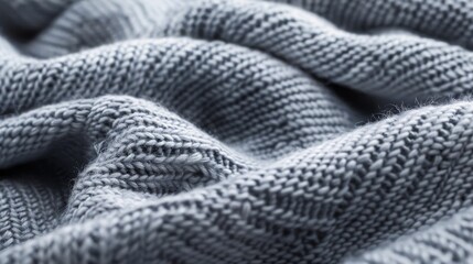 a close-up of a light blue knitted fabric in a garter stitch pattern. The fabric has a soft, bumpy texture.
