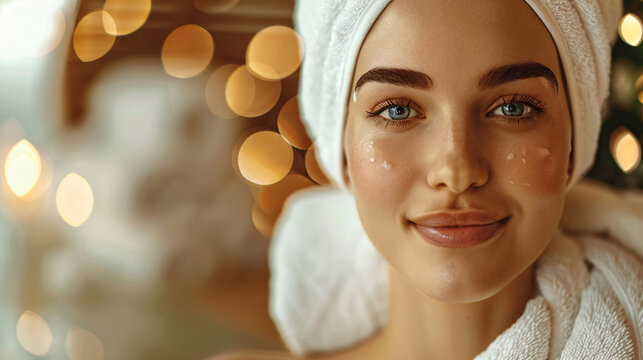 Lady enjoying a facial massage, promoting wellness and natural beauty