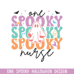 one spooky nurse halloween boo svg designs, retro happy halloween designs