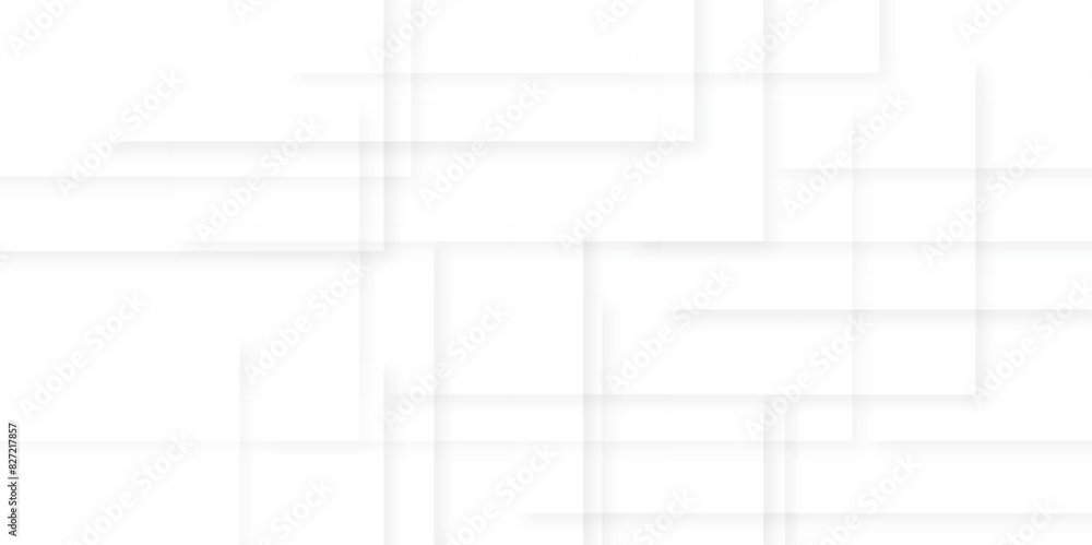 Poster modern abstract white background design with layers of textured white transparent material in triang