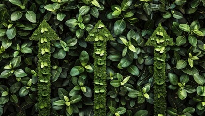 Fototapeta premium Sustainable Growth Symbolized by Green Arrows
