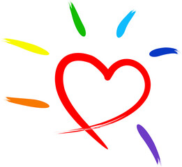 Pride month day heart shape icon
