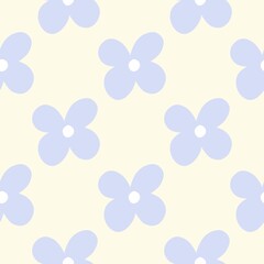 Seamless pattern with blue flower design