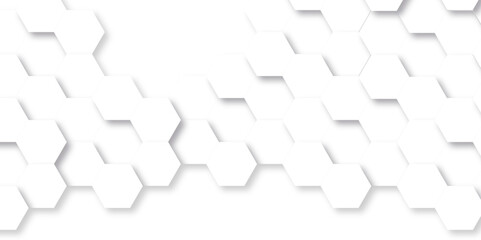 Abstract background with hexagons honeycomb technology texture. Hexagonal shape 3d structure light seamless geometric background. Surface polygon pattern with digital hexagon and futuristic business.