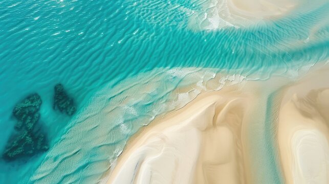 Whitehaven s distinct white sandy beach designs in the Whitsundays depicted abstractly