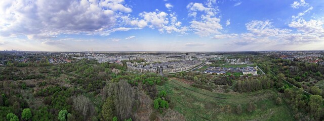 Drone view of Wilanow in Warsaw city Poland