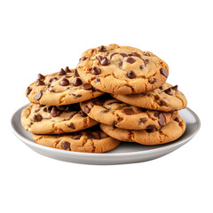 chocolate chip cookies, isolated on transparent background Remove png, Clipping Path, pen tool