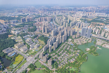 Urban aerial photography scenery of Kaifu District, Changsha City, China