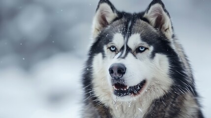 Naklejka premium The Alaskan Malamute is a powerful breed known for its endurance and strength. Examine the breedâ€™s history as a sled dog, exercise needs, and the best ways to care for Alaskan Malamutes. How do they