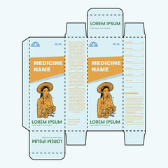 Medichine Box Packeging Design Template set of medical labels for medicine