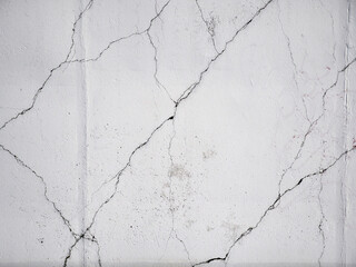 Texture or background. Cracks and whitewashing of an old concrete wall.