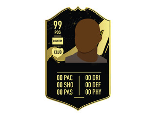 FUT Card- Fifa Ultimate Team custom card vector illustration. Vector card for your personalize edit and printing 