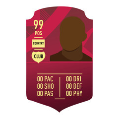 FUT Card- Fifa Ultimate Team custom card vector illustration. Vector card for your personalize edit and printing 