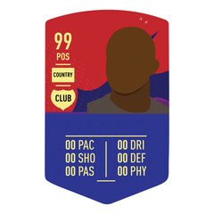 FUT Card- Fifa Ultimate Team custom card vector illustration. Vector card for your personalize edit and printing 