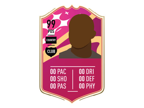 FUT Card- Fifa Ultimate Team custom card vector illustration. Vector card for your personalize edit and printing 