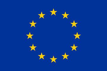 Flag of Europe. The official national flag of the European Union. Correct proportions and colors. Vector illustration
