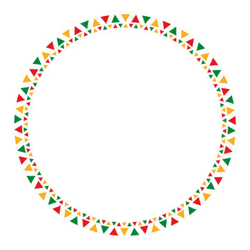 Abstract Juneteenth round frame isolated on a transparent background. Black History Month. Copy space. Vector Illustration