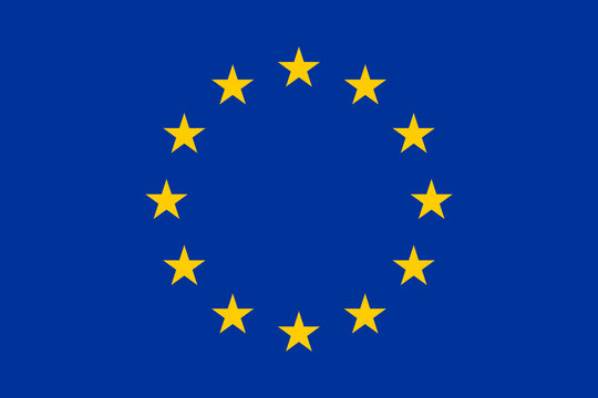 Flag of Europe. The official national flag of the European Union. Correct proportions and colors. Vector illustration