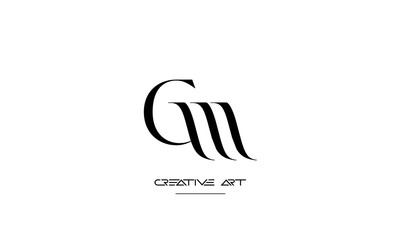 GM, MG, G, M abstract letters logo monogram
