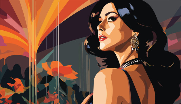 Beautiful woman in the city. Fashion illustration. Vector illustration.
