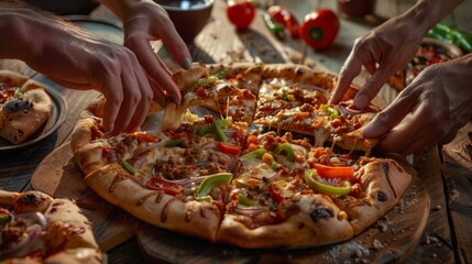 The pizza being shared.