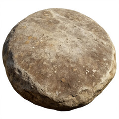Fototapeta premium Large Flat Stone with Natural Texture, Isolated on White Transparent Background, png element
