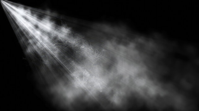 Spotlight with smoke overlay texture black background