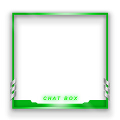 Chatbox Silver Green Black Theme Overlay Template For Streamer Gaming Content Creator