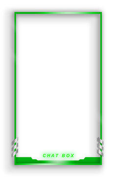 Chatbox Silver Green Black Theme Overlay Template For Streamer Gaming Content Creator