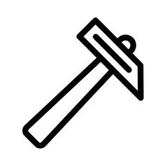 Hammer outline vector icon. Editable stroke.