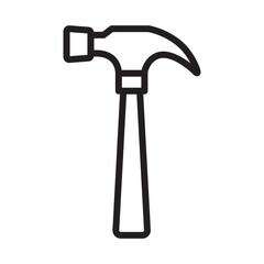 Carpenter hammer outline vector icon. Editable stroke.
