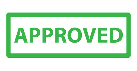 GRUNGE RED APPROVED SQUARE RUBBER SEAL STAMP ON WHITE BACKGROUND