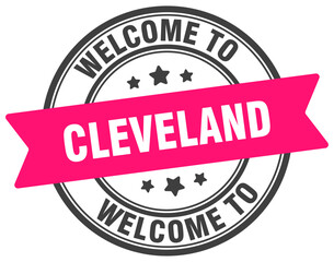 Welcome to Cleveland stamp. Cleveland round sign