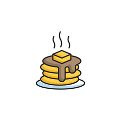Pancake icon design with white background stock illustration
