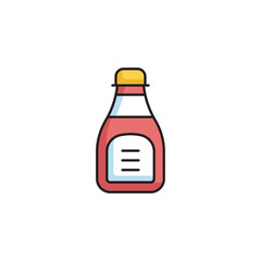 Ketchup icon design with white background stock illustration