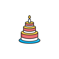 Cake icon design with white background stock illustration