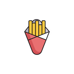 French Fries icon design with white background stock illustration