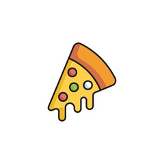 Pizza Slice icon design with white background stock illustration