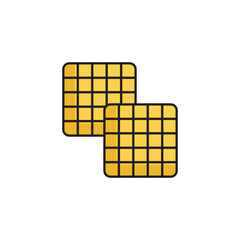 Wafer icon design with white background stock illustration