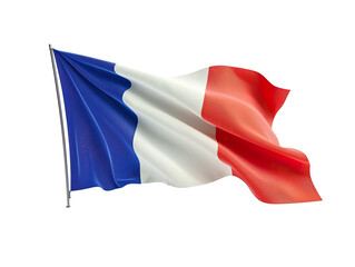 3D illustration France flag on white isolated background PNG
