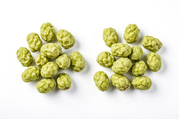 Fototapeta premium Fresh Green Chayote Fruits Isolated on White Background