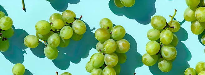 Vibrant Green Grapes with Glistening Water Drops,Water Droplets on Fresh Green Grapes Pattern