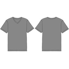 gray v neck t shirt mockup illustration
