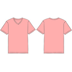 light pink v neck t shirt mockup illustration