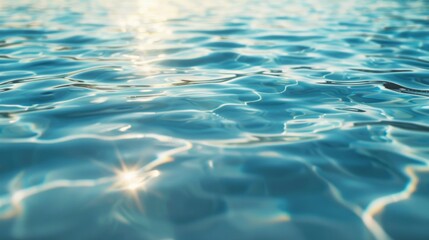 A close-up shot of sunlight reflecting off the water surface