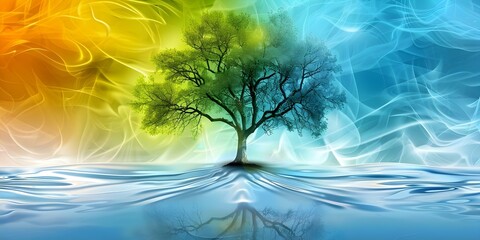 Blank Cells on a Light Background: Colorful Family Tree Template. Concept Family Tree, Colorful, Blank Cells, Light Background, Template