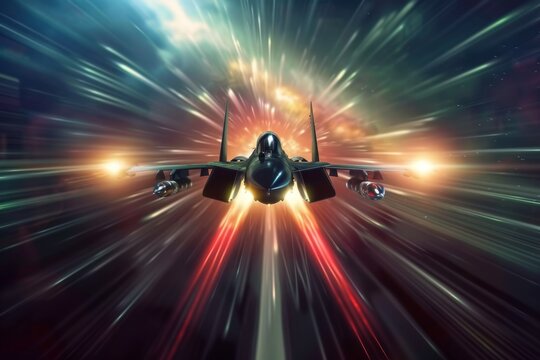 Combat military fighter jet delivering nukes | nuclear warheads to hit high-speed target in war zone