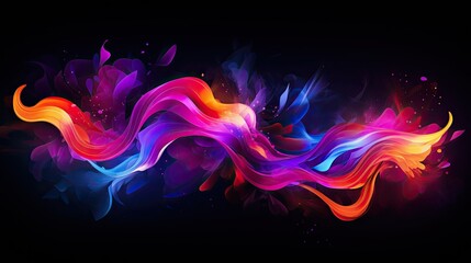 A neon glowing against a dark background
