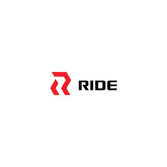 ride logo, sport logo, apparel logo design, r logo
